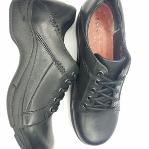Dansko Platform Shoes Lace Up Black Leather